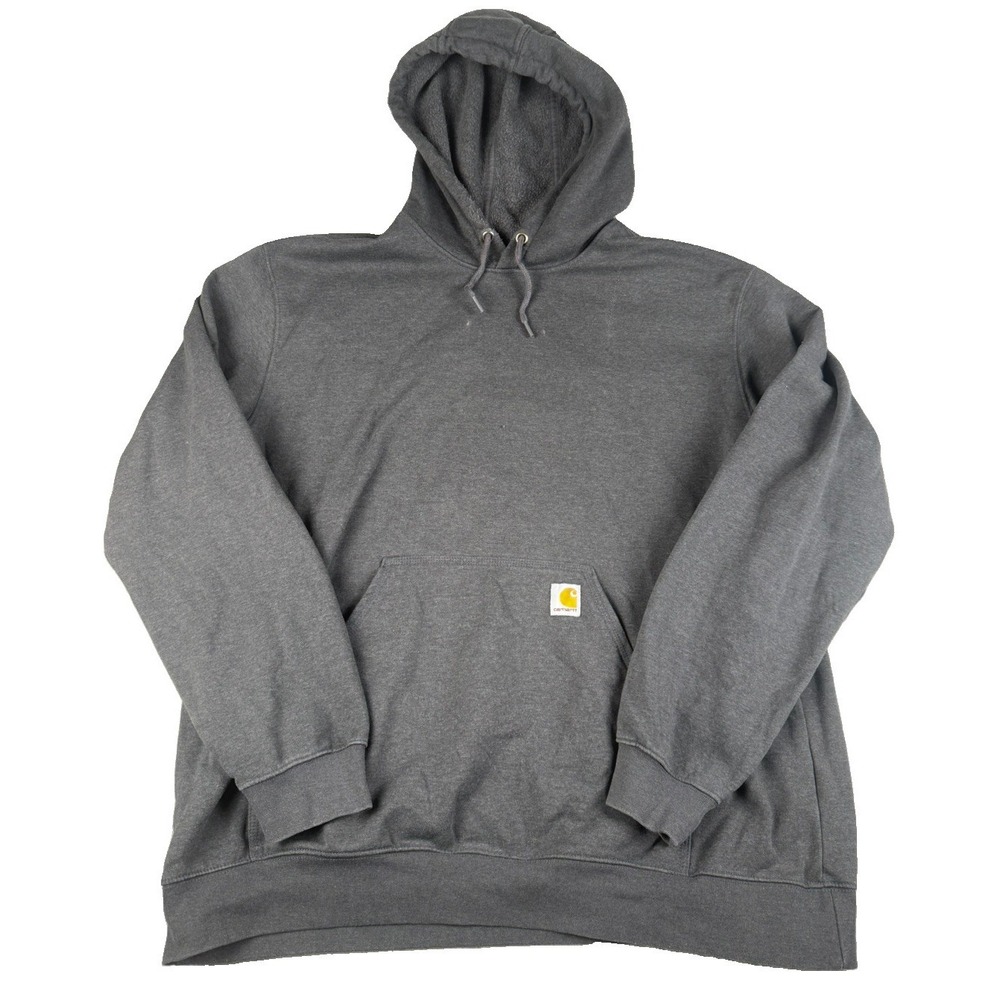 Carhartt Mens 2XL Loose Fit Hoodie Gray Pullover Sweatshirt Workwear XXL